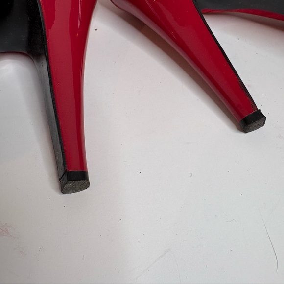 Nine West Red Suede Peep-Toe Booties, Pendanto Stiletto Platform Women’s Size 10 - Picture 6 of 16